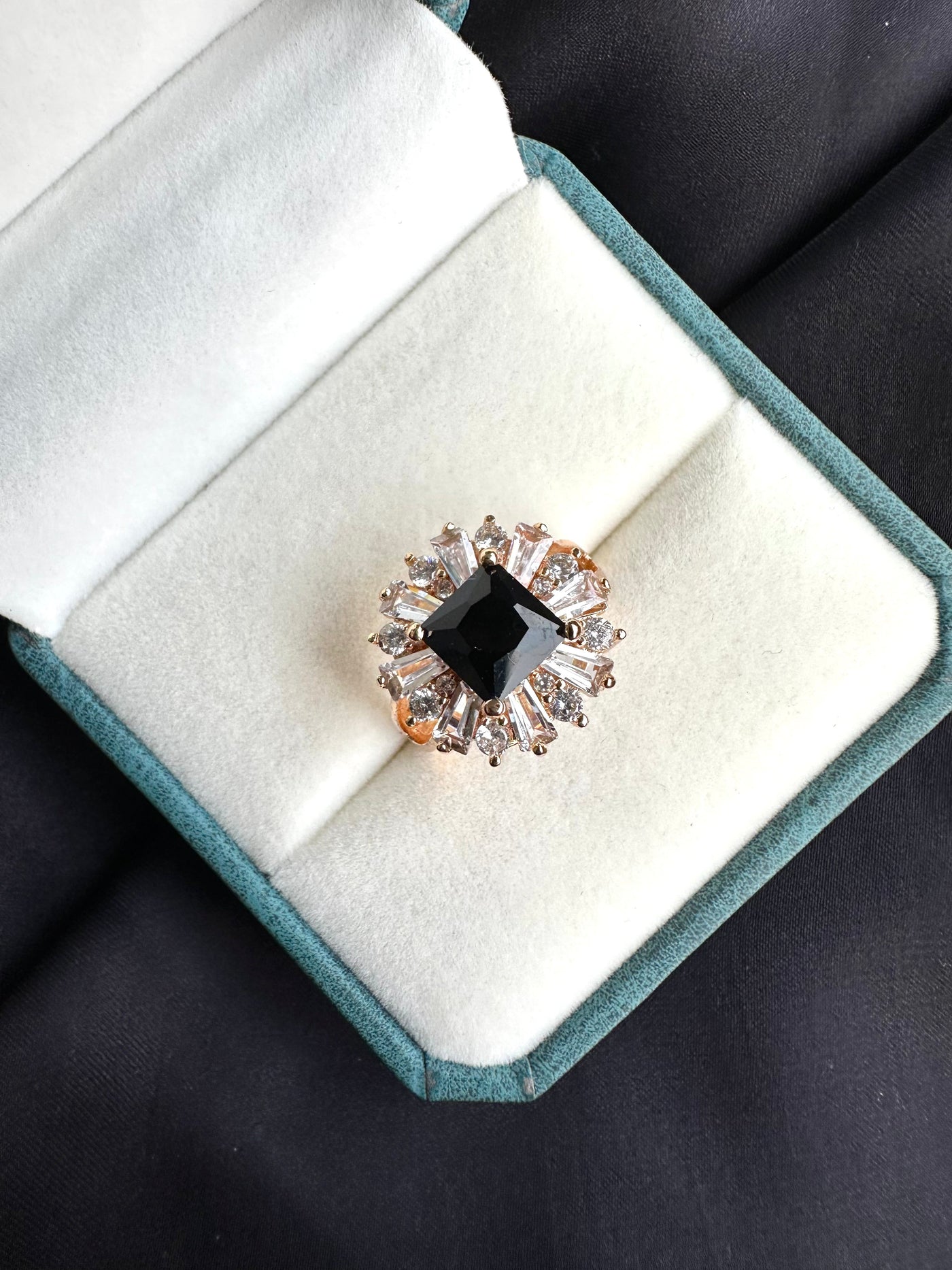Emerald cut ring