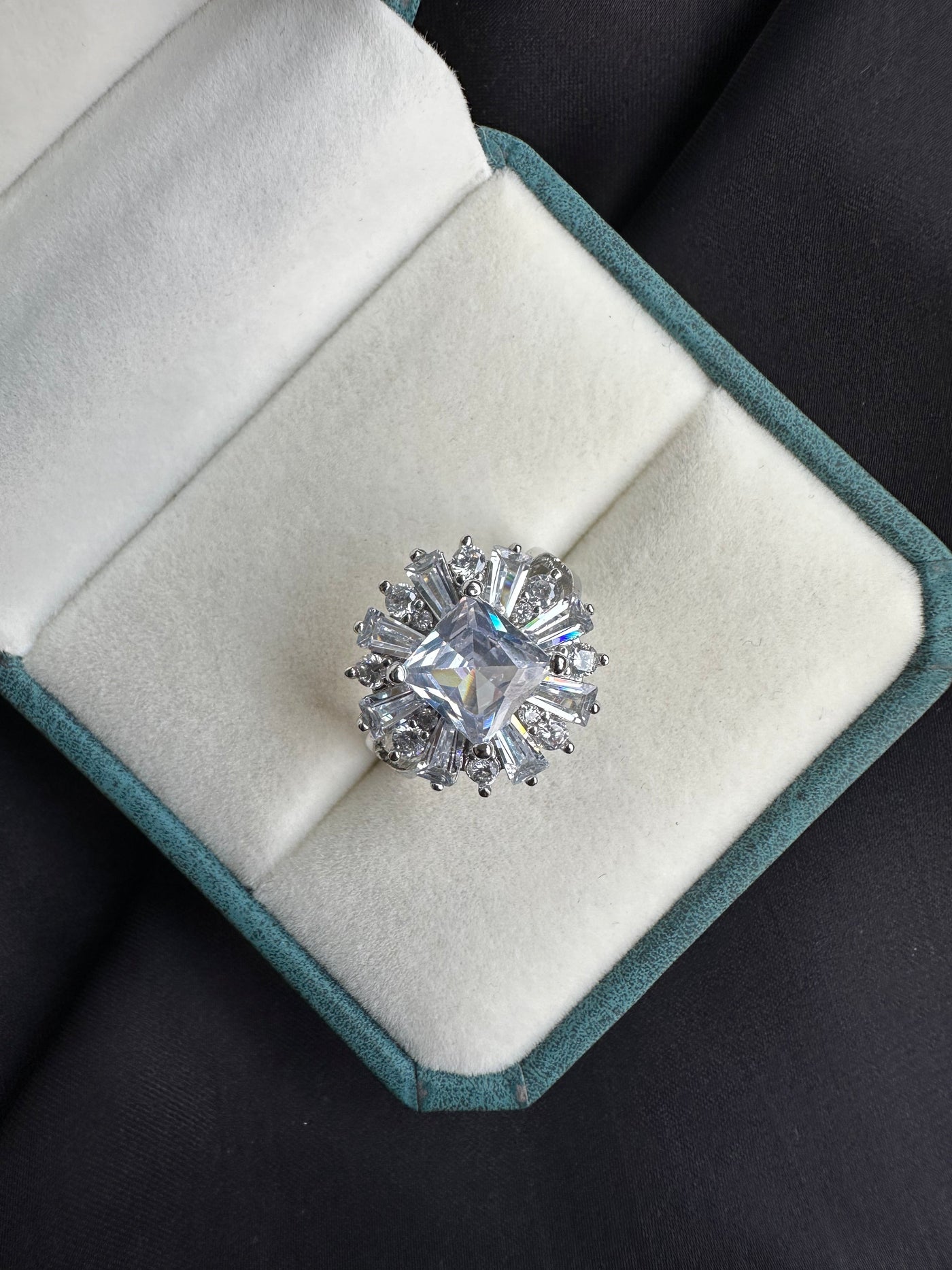 Emerald cut ring