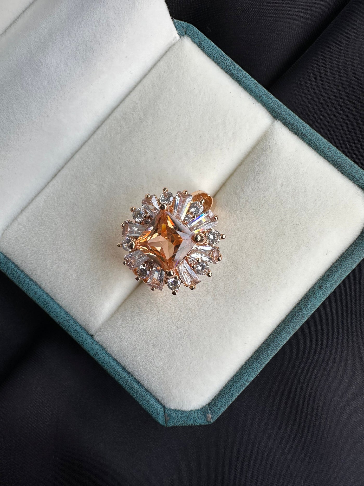 Emerald cut ring