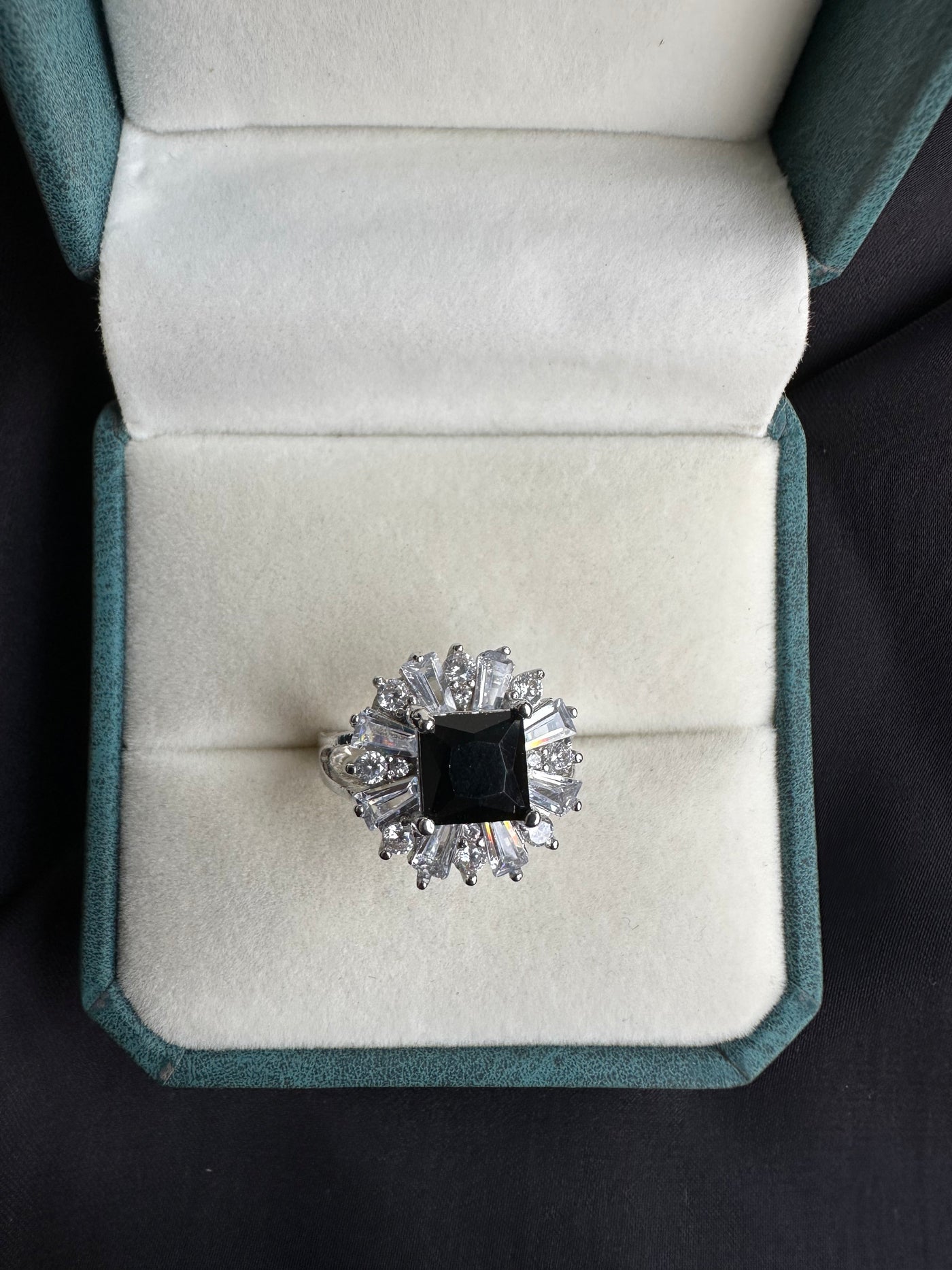 Emerald cut ring