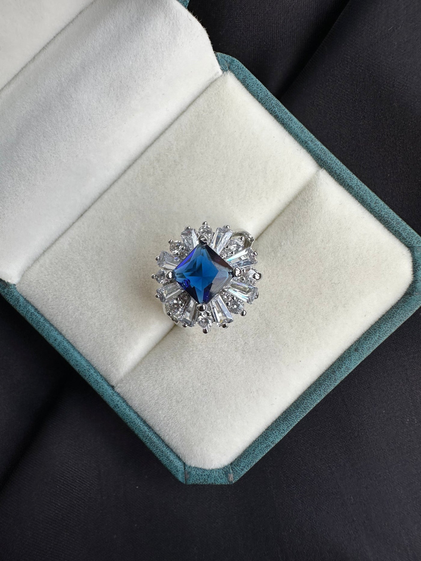 Emerald cut ring