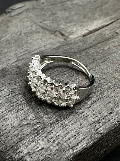 Romantic crystal silver ring