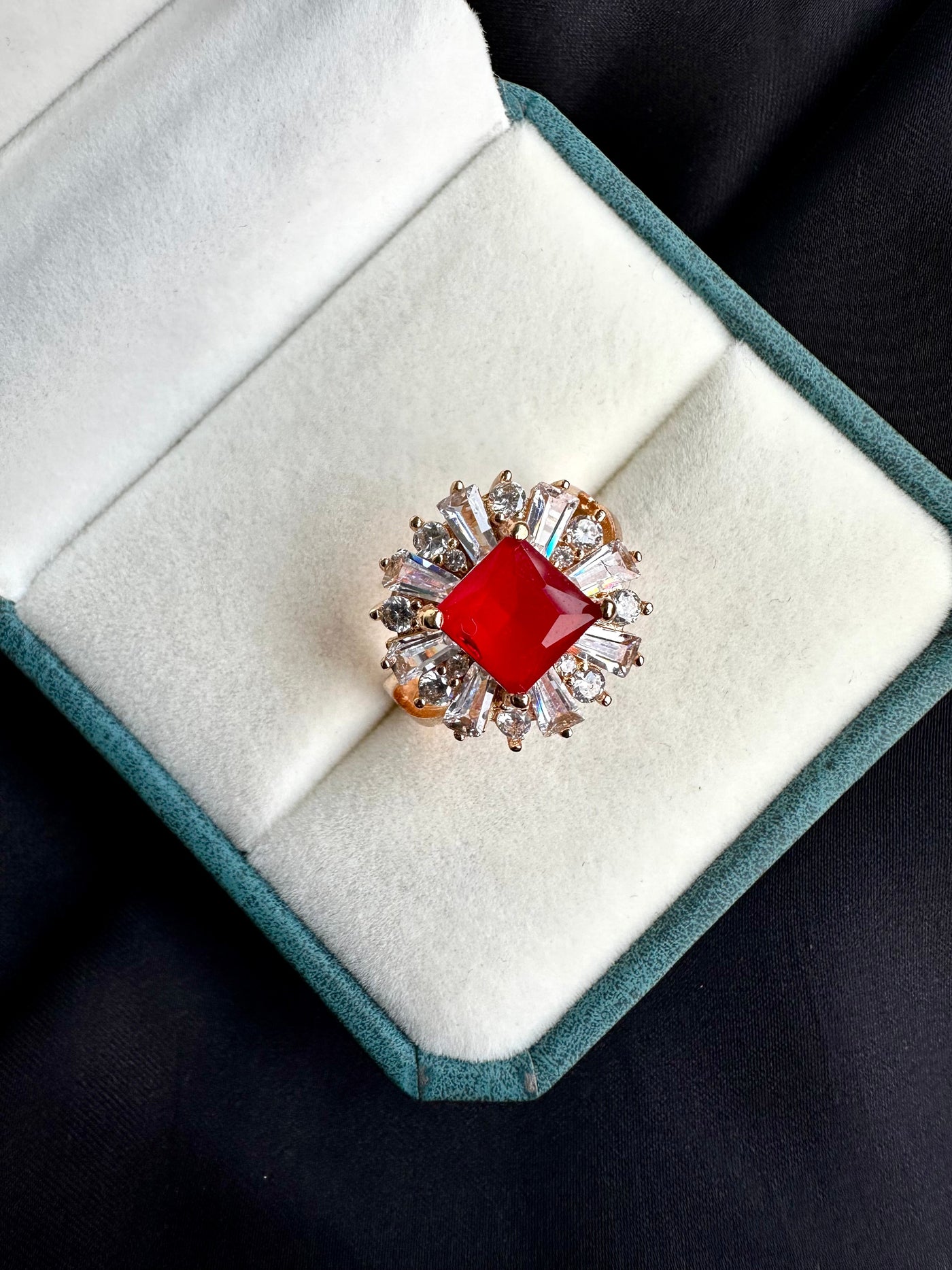 Emerald cut ring