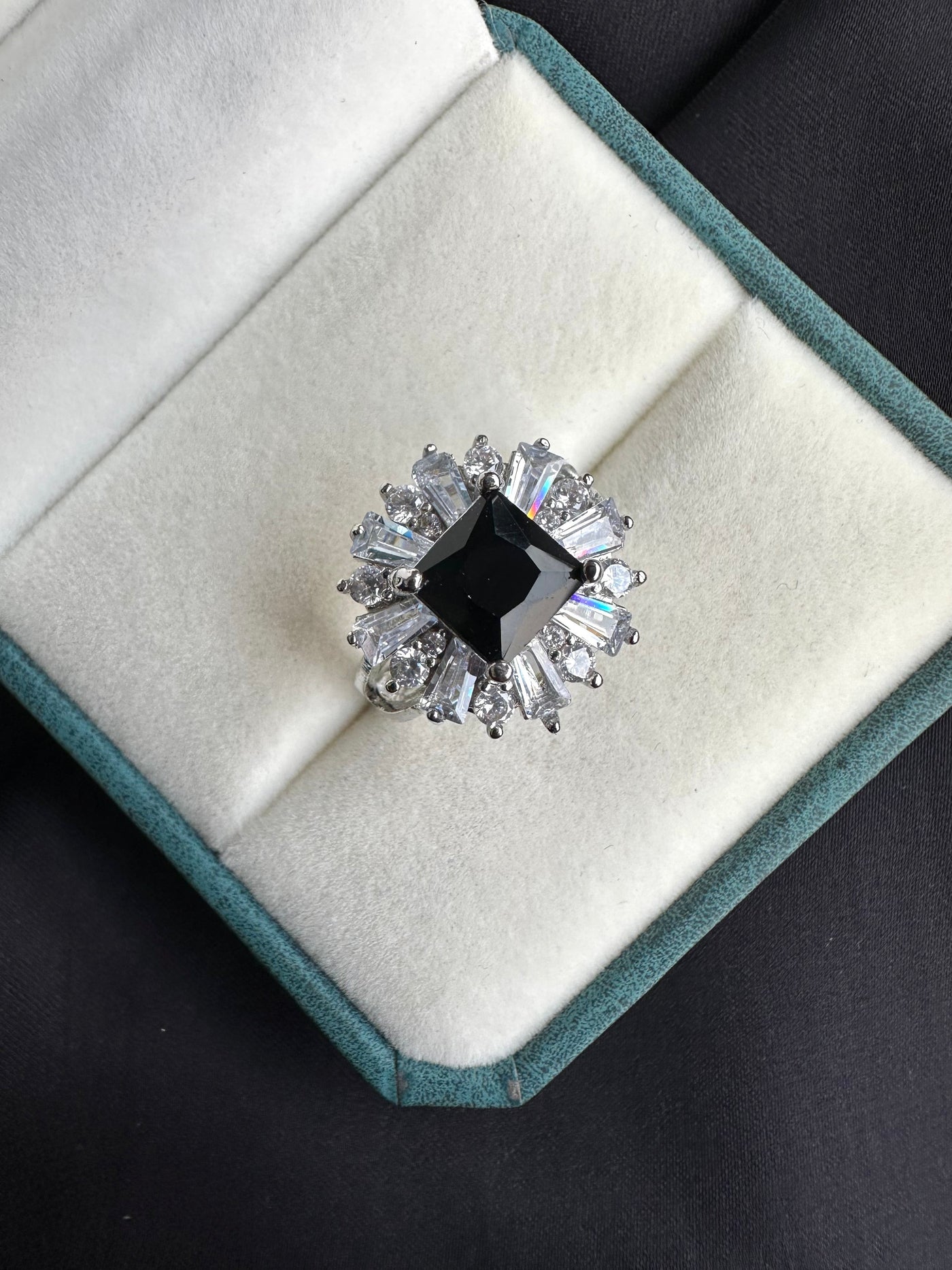Emerald cut ring